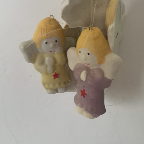 Vintage Wind Chimes Christmas Angel River Grove Pottery Works Set Of Thr… - Picture 5 of 5